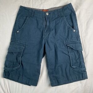 7 For All Mankind Boys Cargo Shorts Blue Casual Cotton Size 14